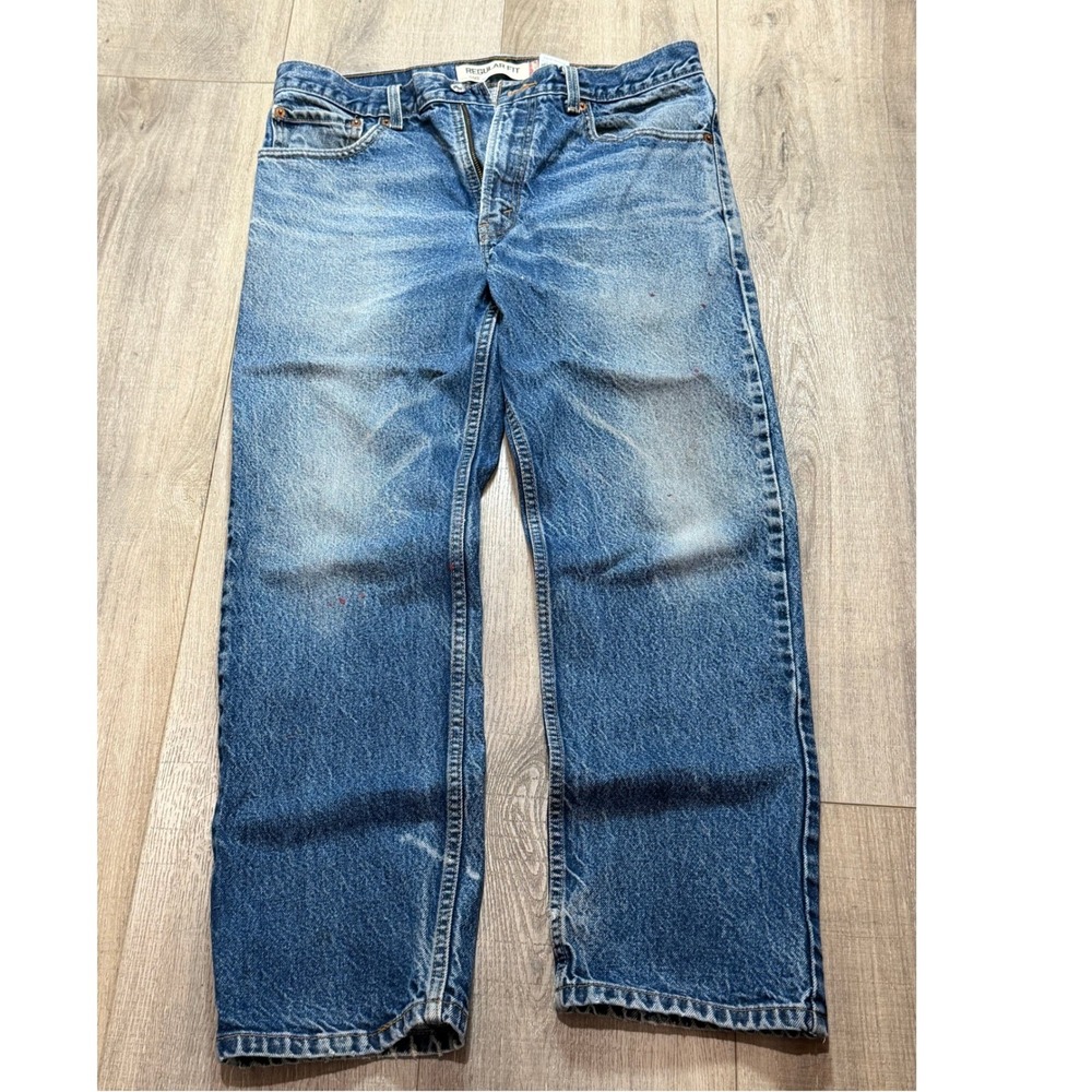 Levis 505 Regular Fit Mens Jeans Blue Denim Straight Leg W34 L29 100% Cotton